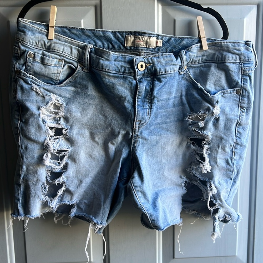 Plus size denim shorts